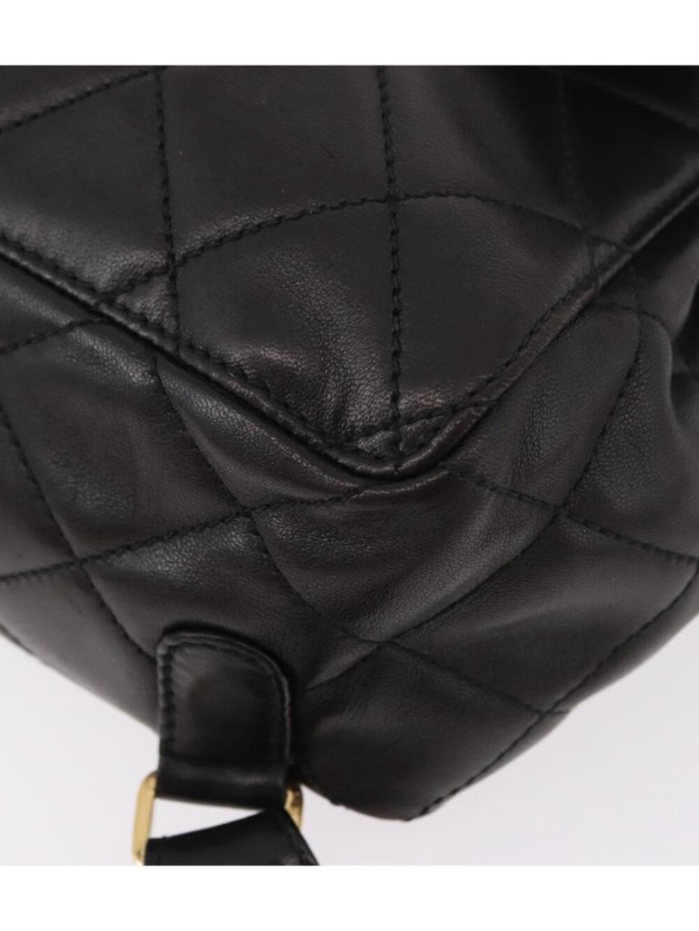 CHANEL Matelasse Backpack Lamb Skin Gold Black CC - Picture 6 of 16